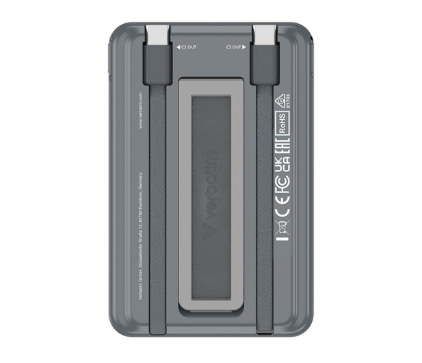 Verbatim Charge 'n' Go 2C Magnetic Wireless Charging 5000mAh Grey - 1484100 - zdjęcie 3